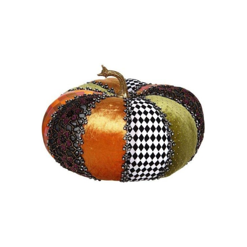 14″ Designer Diamond Trim Pumpkin: Multi