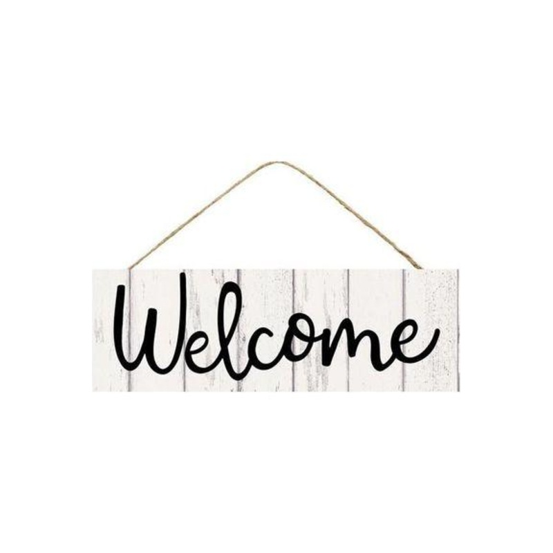 15″ Wooden Sign: Rustic Welcome Fence