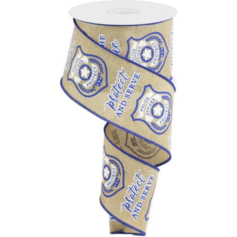 2.5″ Police Badge Ribbon: Light Beige  (10 Yards)