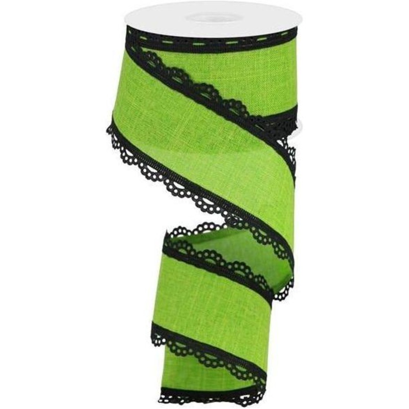 2.5″ Scalloped Edge Ribbon: Green (10 Yards)