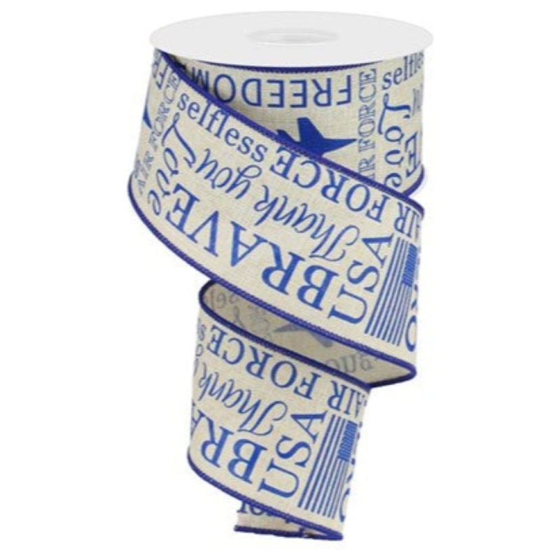 2.5″ United States Air Force Ribbon: Natural (10 Yards)