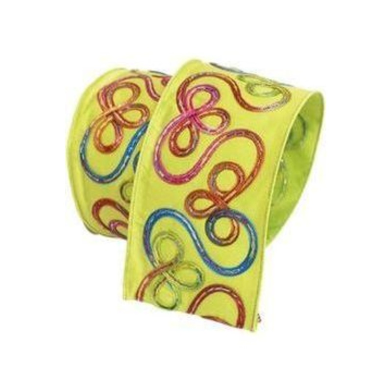 4″ Candy Loop Ribbon: Lime Green (10 Yards)