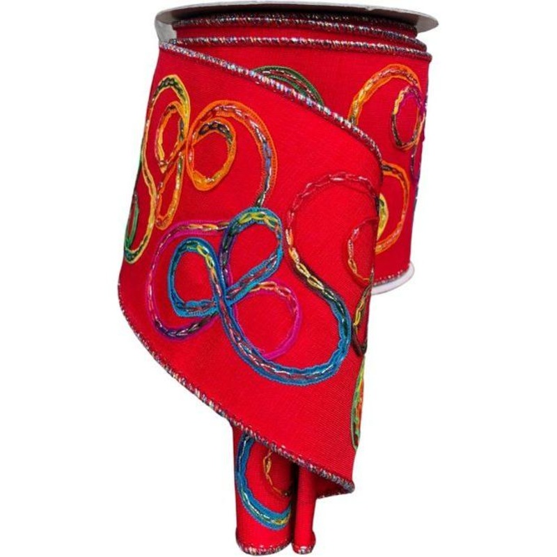 4″ Candy Loop Ribbon: Red (10 Yards)