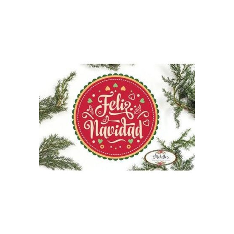 Feliz Navidad Round Christmas Sign