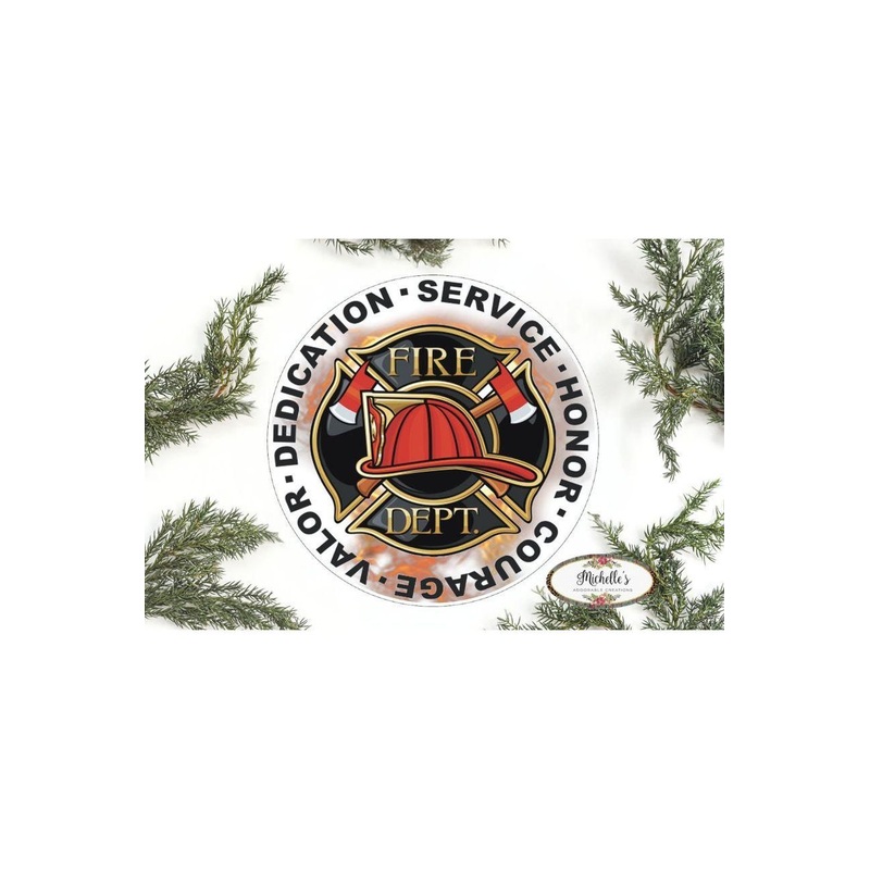 Firefighter Honor Courage Valor Round Sign