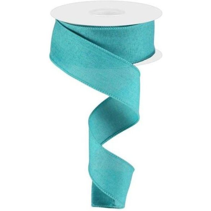 1.5″ Royal Burlap Ribbon: Light Teal (10 Yards)