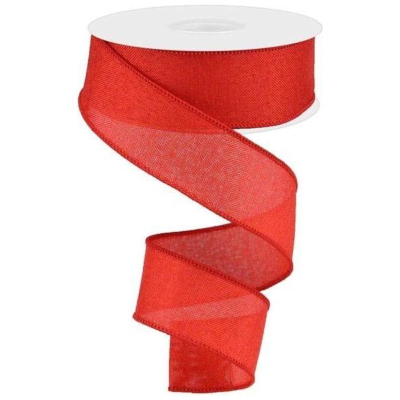 1.5″ Shiny Canvas Ribbon: Red (10 Yards)
