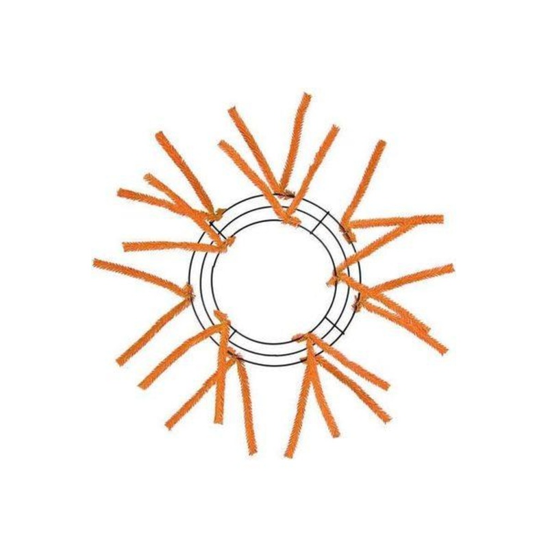 10-20″ Tinsel Work Wreath Form: Orange