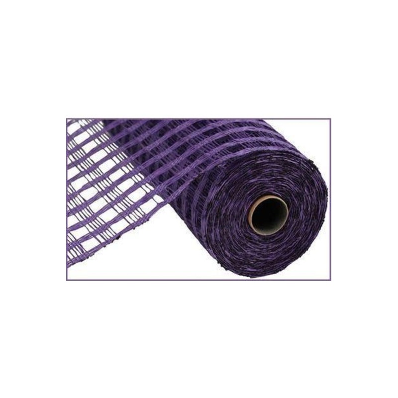 10″ Poly Burlap Check Mesh Ribbon: Purple (10 Yards)