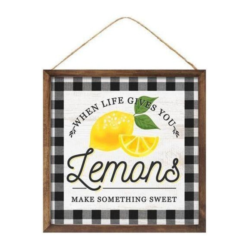 10″ Wooden Sign: Lemons/Life