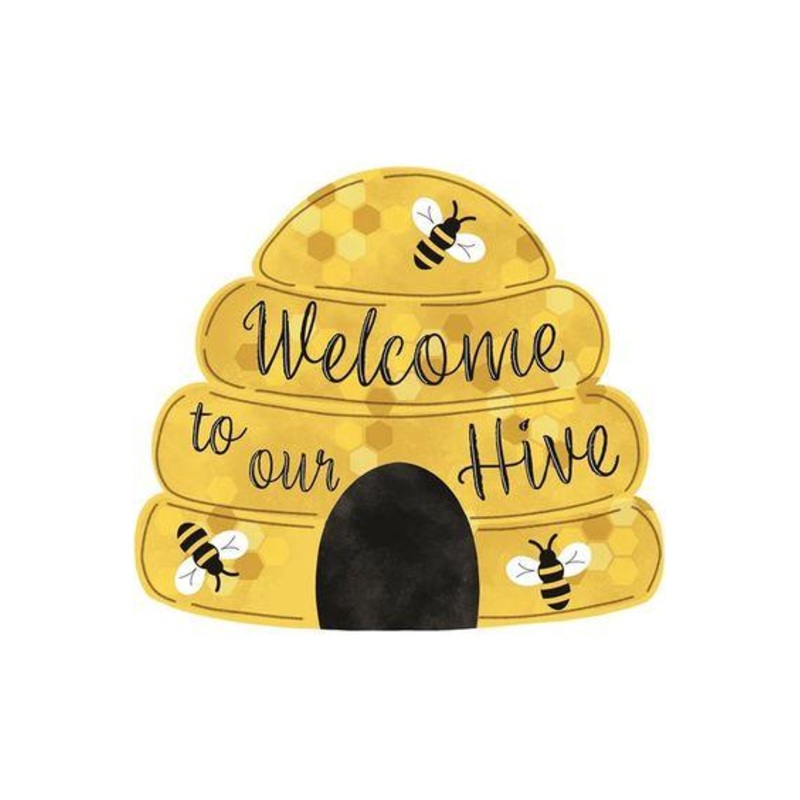 12″ Metal Embossed Sign: Welcome To Our Hive