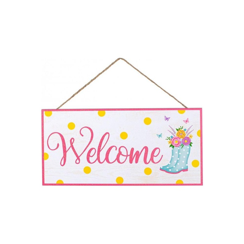 12″ Wood Sign: Welcome Boots