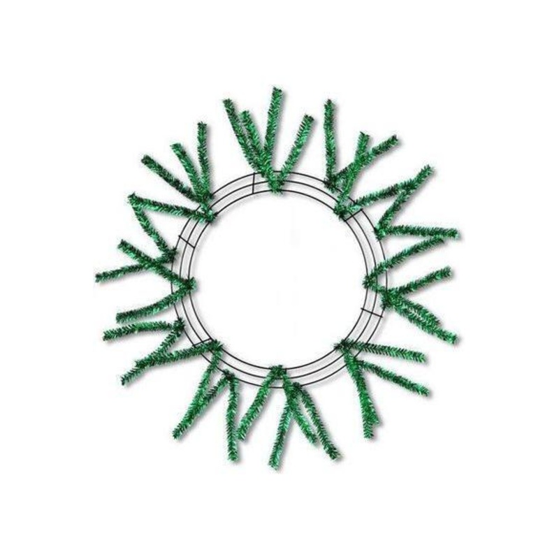 15-24″ Tinsel Work Wreath Form: Emerald Green
