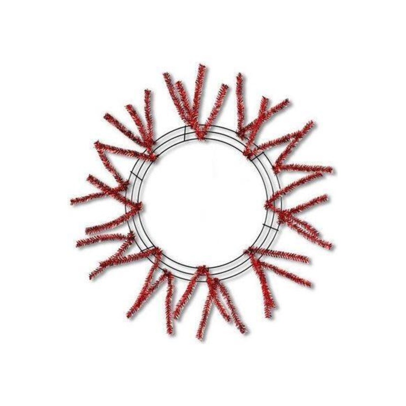 15-24″ Tinsel Work Wreath Form: Metallic Red