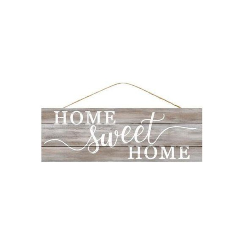 15″ Wooden Sign: Home Sweet Home (Grey Washed)