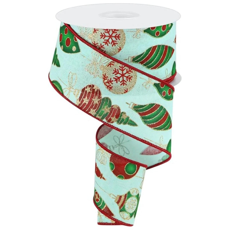 2.5″ Hanging Christmas Ornament Ribbon: Mint Green (10 Yards)