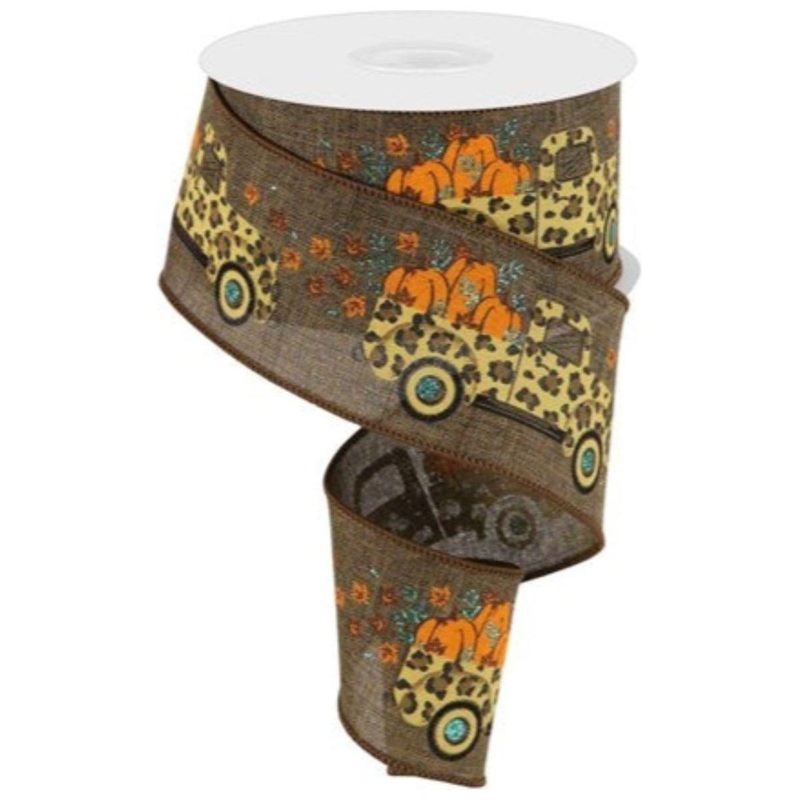 2.5″ Leopard Truck Royal Ribbon: Brown (10 Yards)