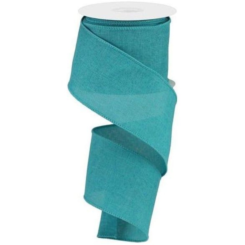 2.5″ Royal Burlap Ribbon: Light Teal (10 Yards)