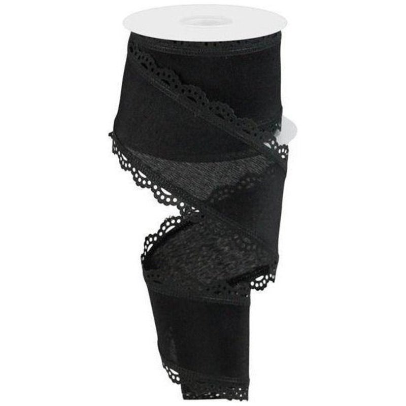 2.5″ Scalloped Edge Ribbon: Black (10 Yard)