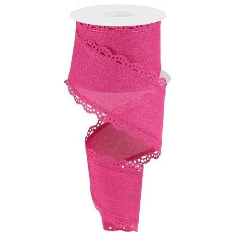 2.5″ Scalloped Edge Ribbon: Fuchsia (10 Yard)