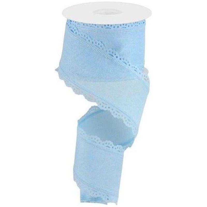 2.5″ Scalloped Edge Ribbon: Pale Blue (10 Yard)