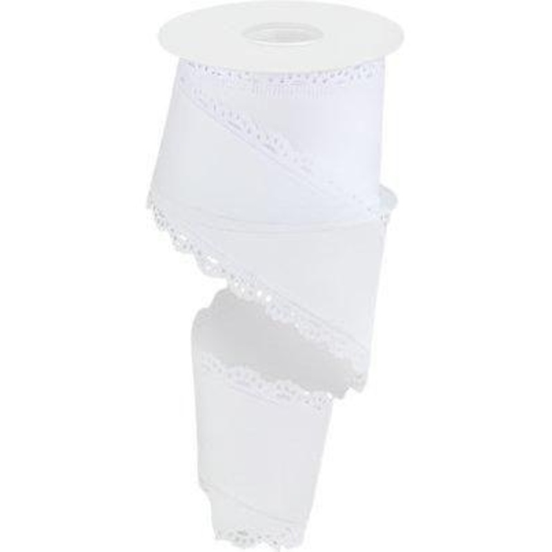 2.5″ Scalloped Edge Ribbon: White (10 Yard)