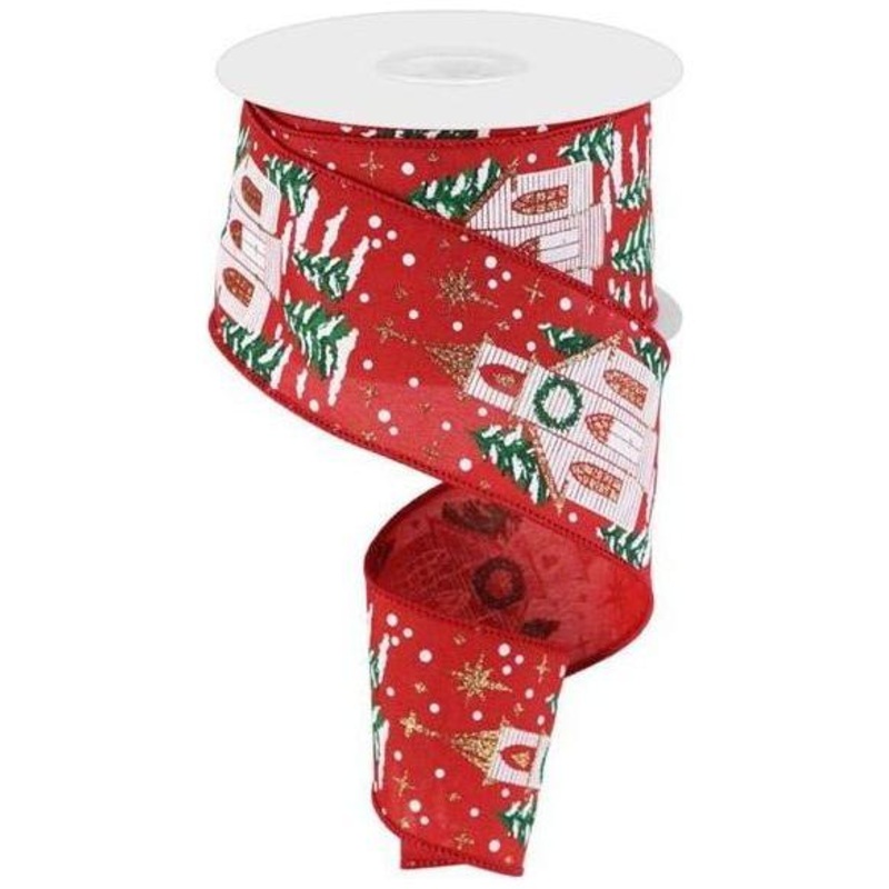 2.5″ Winter Church Ribbon: Cranberry Red (10 Yards)