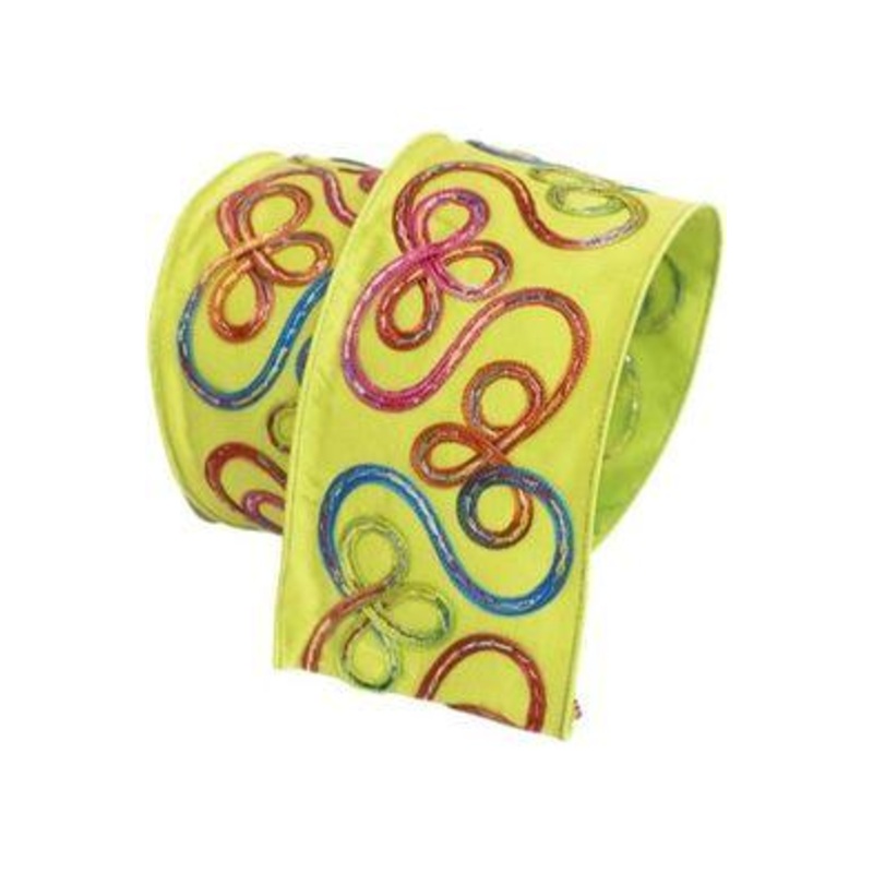 4″ Whimsy Ribbon: Lime Green (10 Yards)