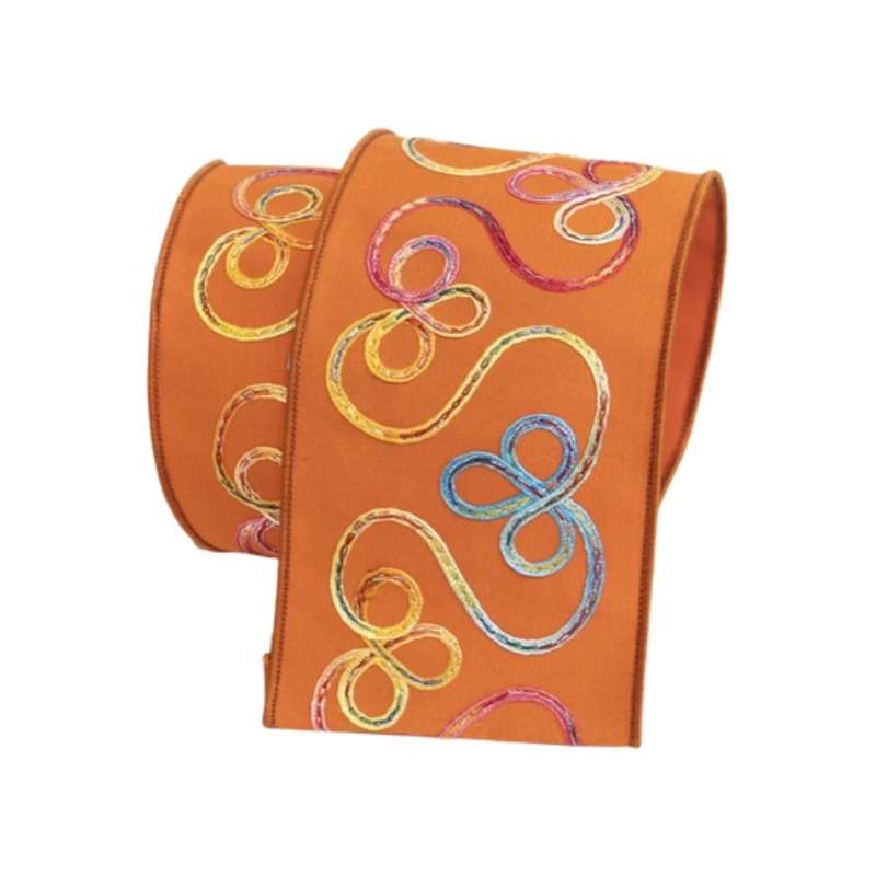 4″ Whimsy Ribbon: Orange (10 Yards)