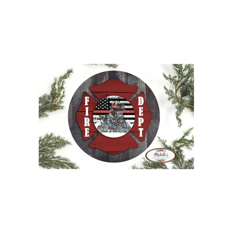 Fire Department Thin Red Line Round Sign