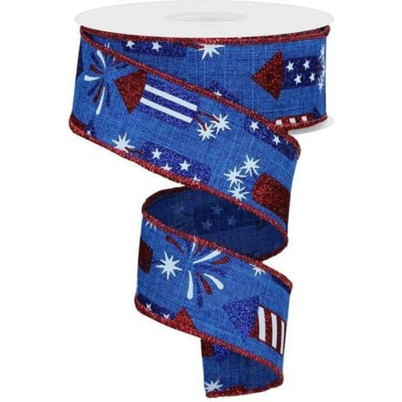 1.5″ Firecrackers Ribbon: Royal Blue (10 Yards)