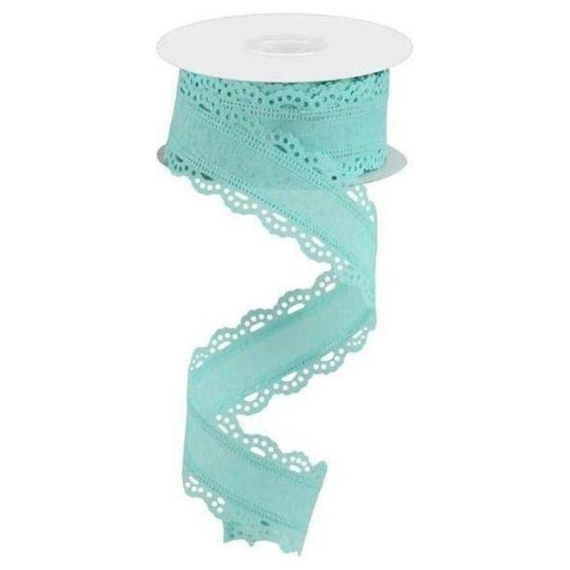 1.5″ Scalloped Edge Ribbon: Ice Blue (10 Yard)