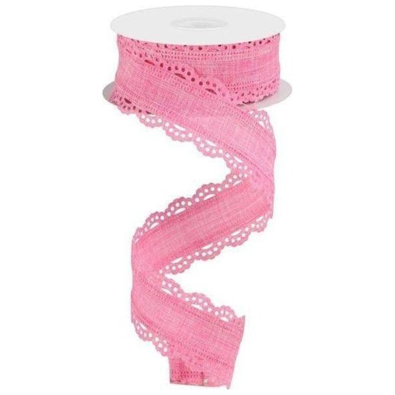 1.5″ Scalloped Edge Ribbon: Pink (10 Yard)