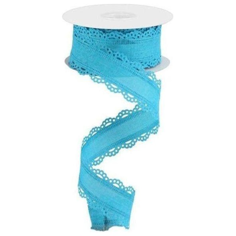 1.5″ Scalloped Edge Ribbon: Turquoise (10 Yard)