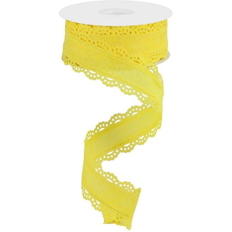 1.5″ Scalloped Edge Ribbon: Yellow (10 Yard)