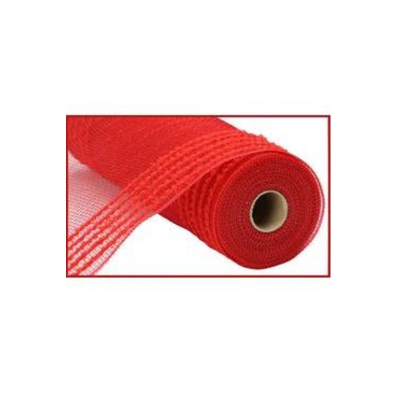 10.25″ Drift Border Mesh Ribbon: Red (10 Yards)