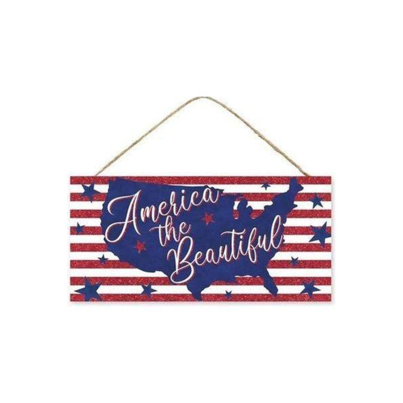 12″ Wooden Sign: America The Beautiful