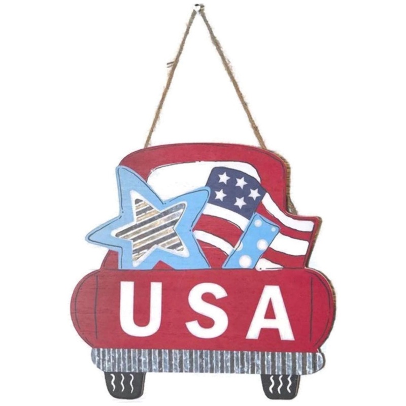 14″ Patriotic USA Red Farm Truck Sign