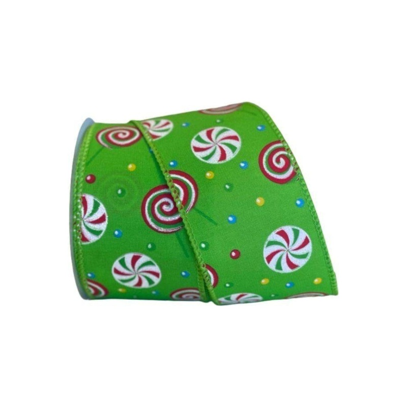 2.5″ Hard Candy Ribbon: Green (10 Yards)
