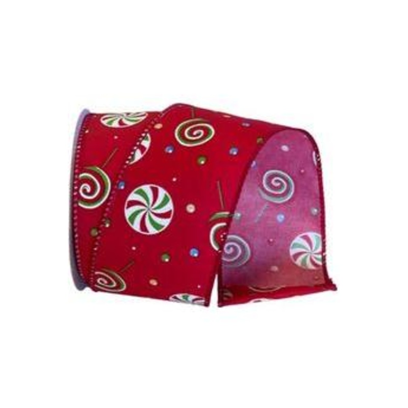 2.5″ Hard Candy Ribbon: Red (10 Yards)