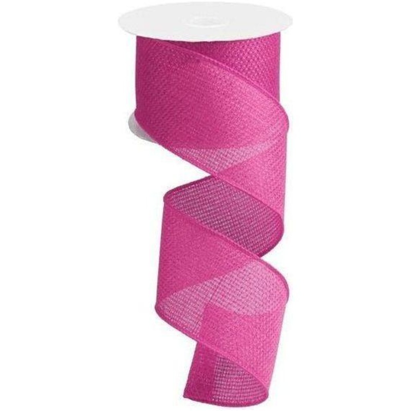 2.5″ Royal Faux Burlap Ribbon: Hot Pink (10 Yards)