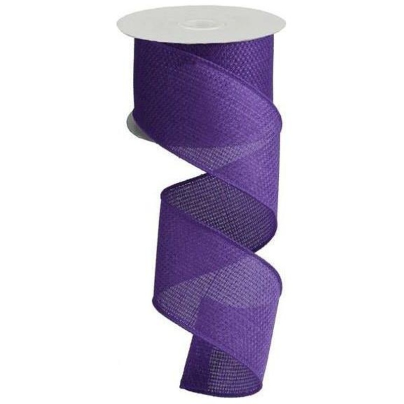 2.5″ Royal Faux Burlap Ribbon: Purple (10 Yards)