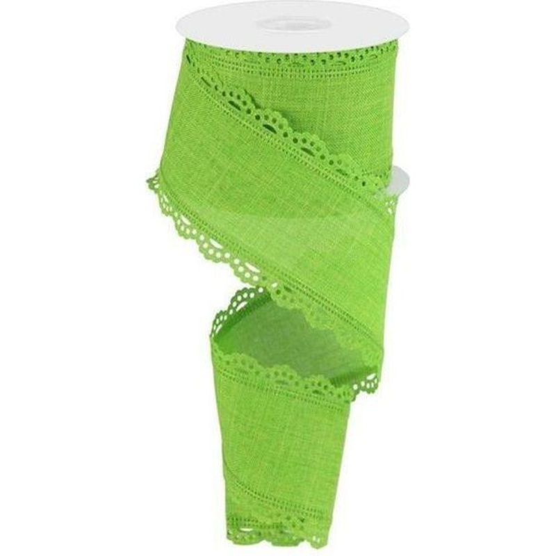 2.5″ Scalloped Edge Ribbon: Fresh Green  (10 Yards)