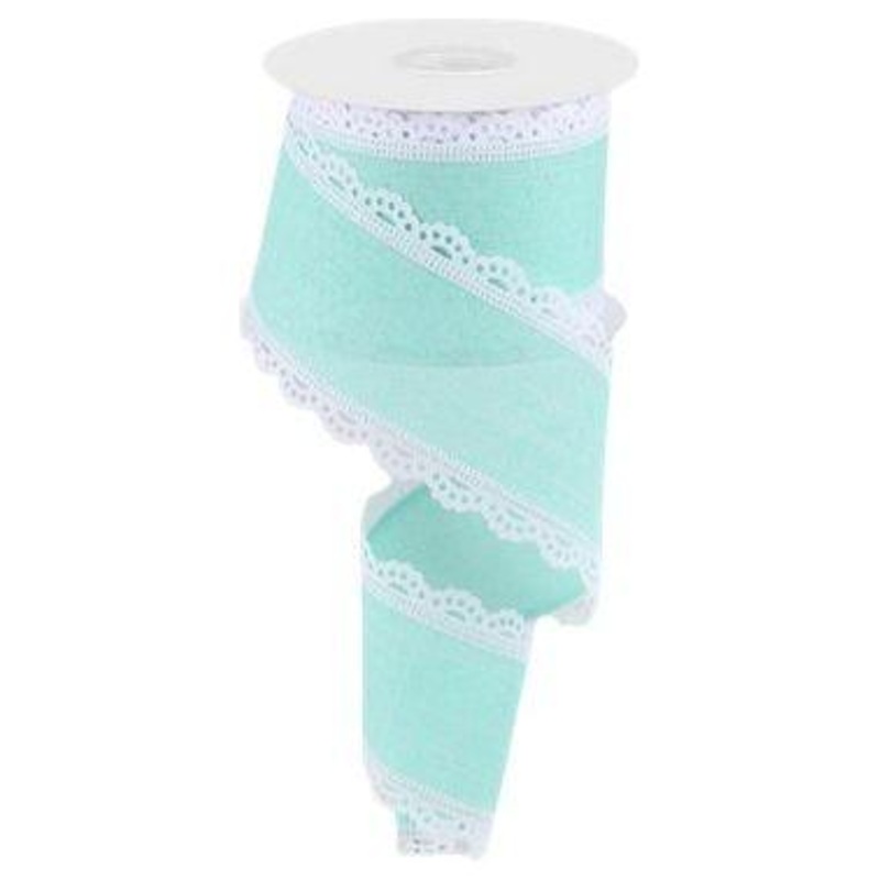 2.5″ Scalloped Edge Ribbon: Mint Green (10 Yard)