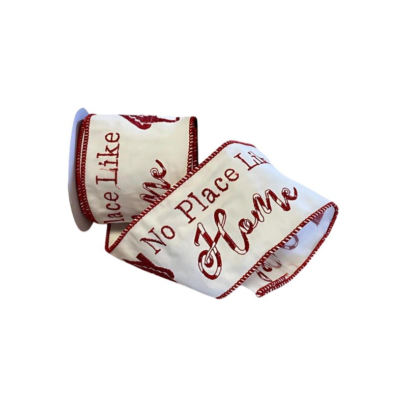 4″ No Place Like Home Ribbon: Red (5 Yards)