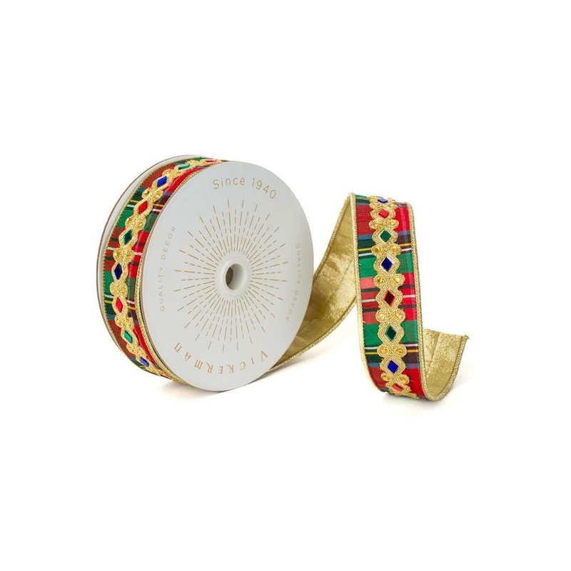 1.5inch Multicolor Traditional Plaid Ribbon (10 Yards)