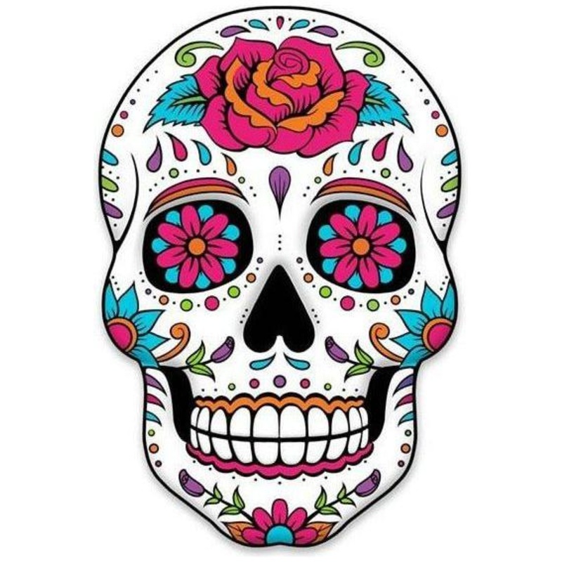 12″ Metal Embossed Sign: Sugar Skull