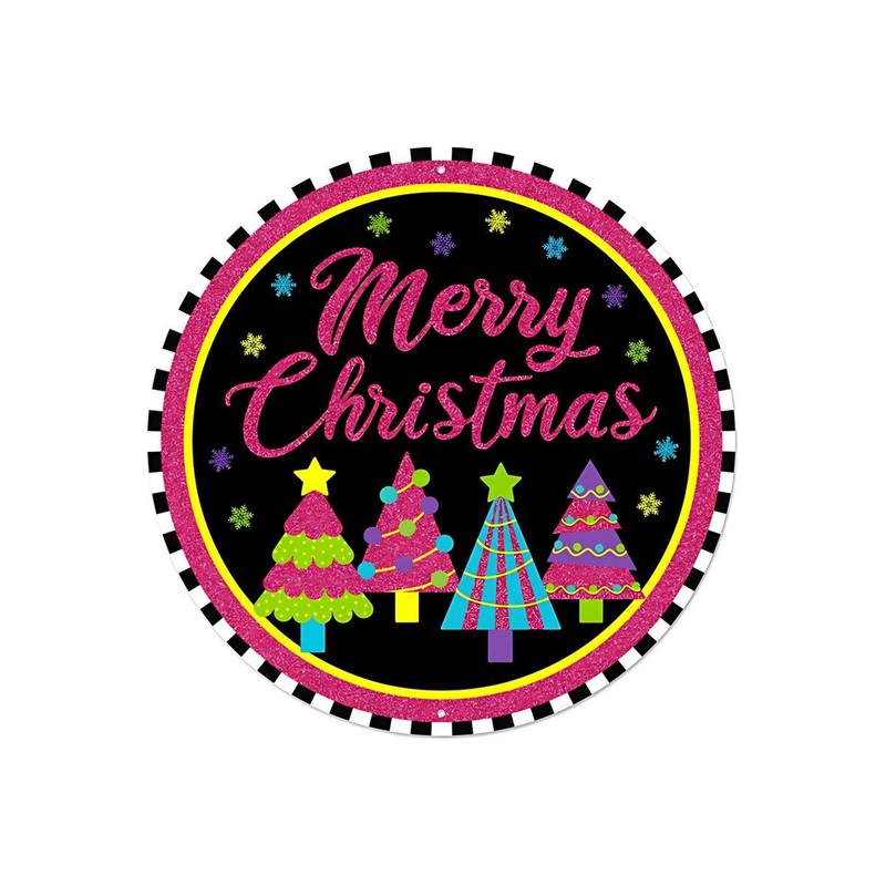 12″ Metal Sign: Merry Bright Christmas