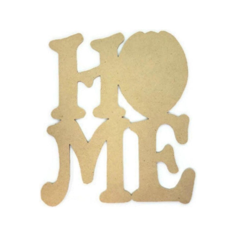 12″ Unpainted MDF Home Badge Wood Cutout