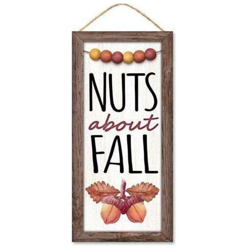 12″ Wood Sign: Nuts About Fall